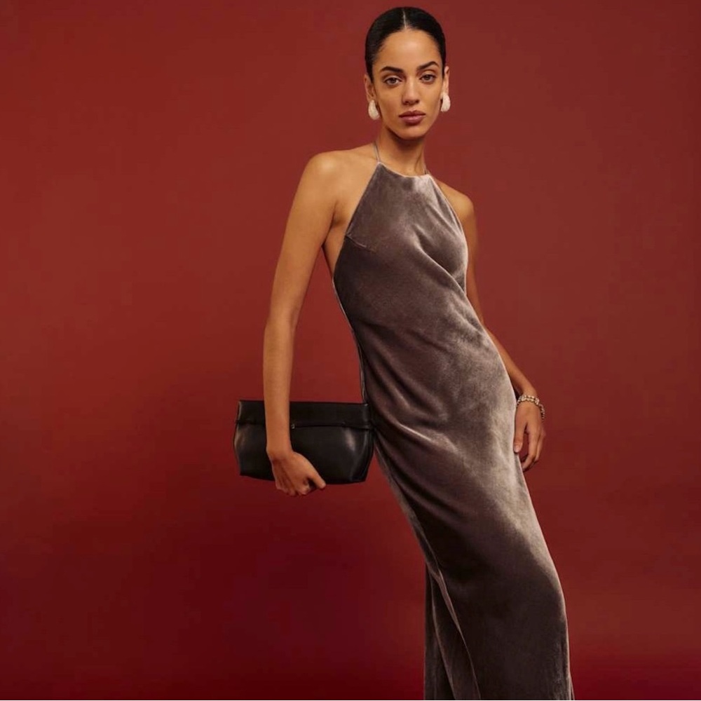 Reformation Jeany Velvet Backless Dress